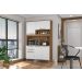 Kit Armário De Cozinha Compacta Branco Multiuso Espaçoso Com 5 Portas 2 Gavetas 1,20 Luxo Pm