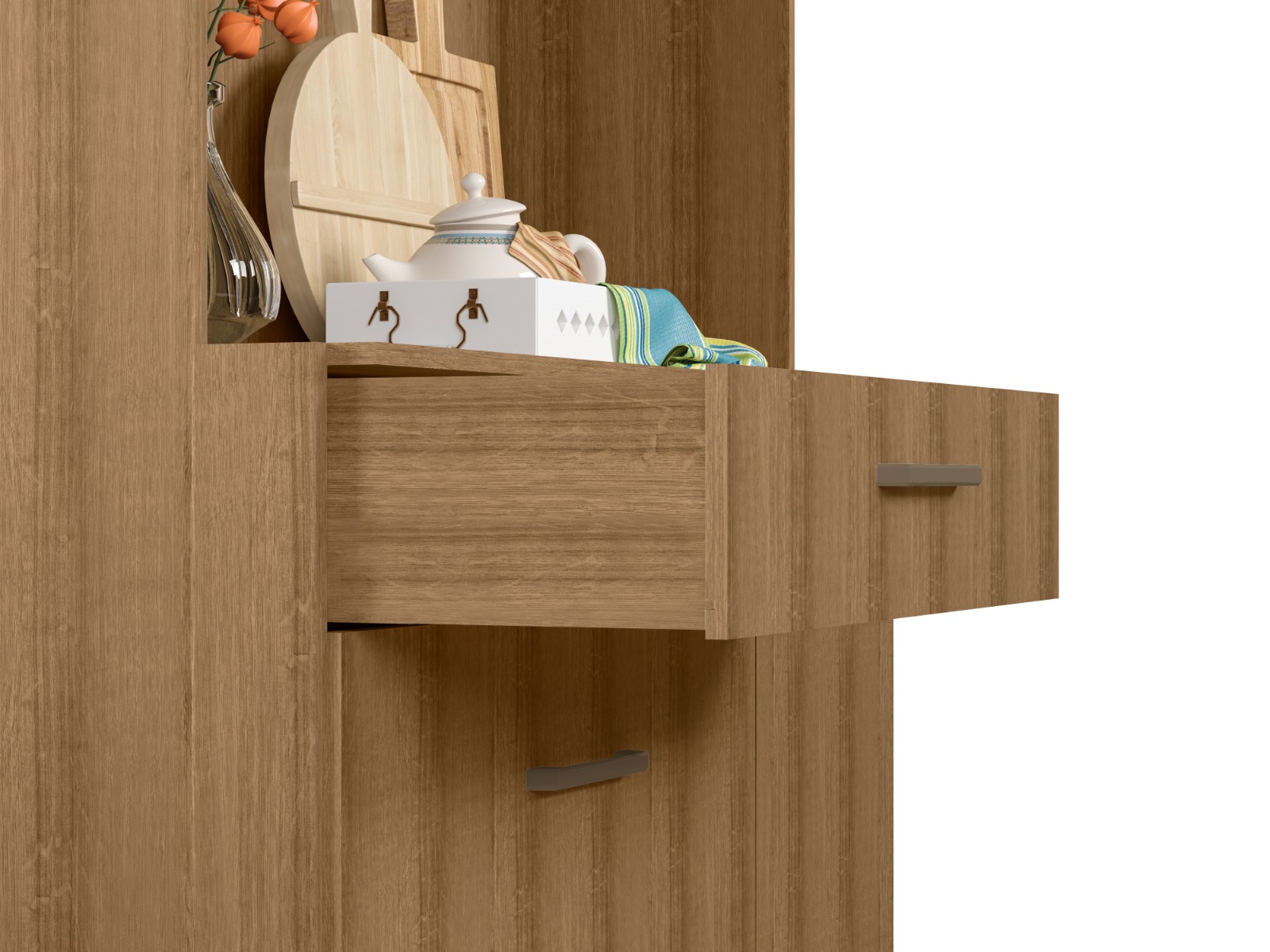 Kit Armário De Cozinha Compacta Mel Viena Plus Com 4 Portas e 1 Gaveta Vp