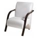 Poltrona Para Sala de Espera Recepção Branco Em Courino Com Braços de Madeira Decorativa Confortável Até 120 kg - PCM
