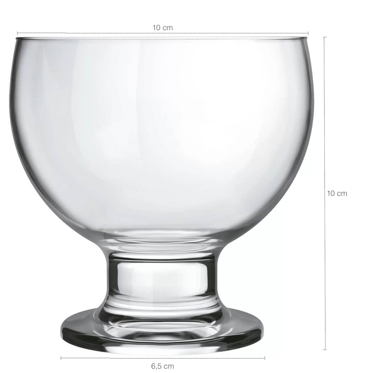 Conjunto Jogo de Sobremesa de Vidro Pauli 6 Taças 400ml Elos Mafra