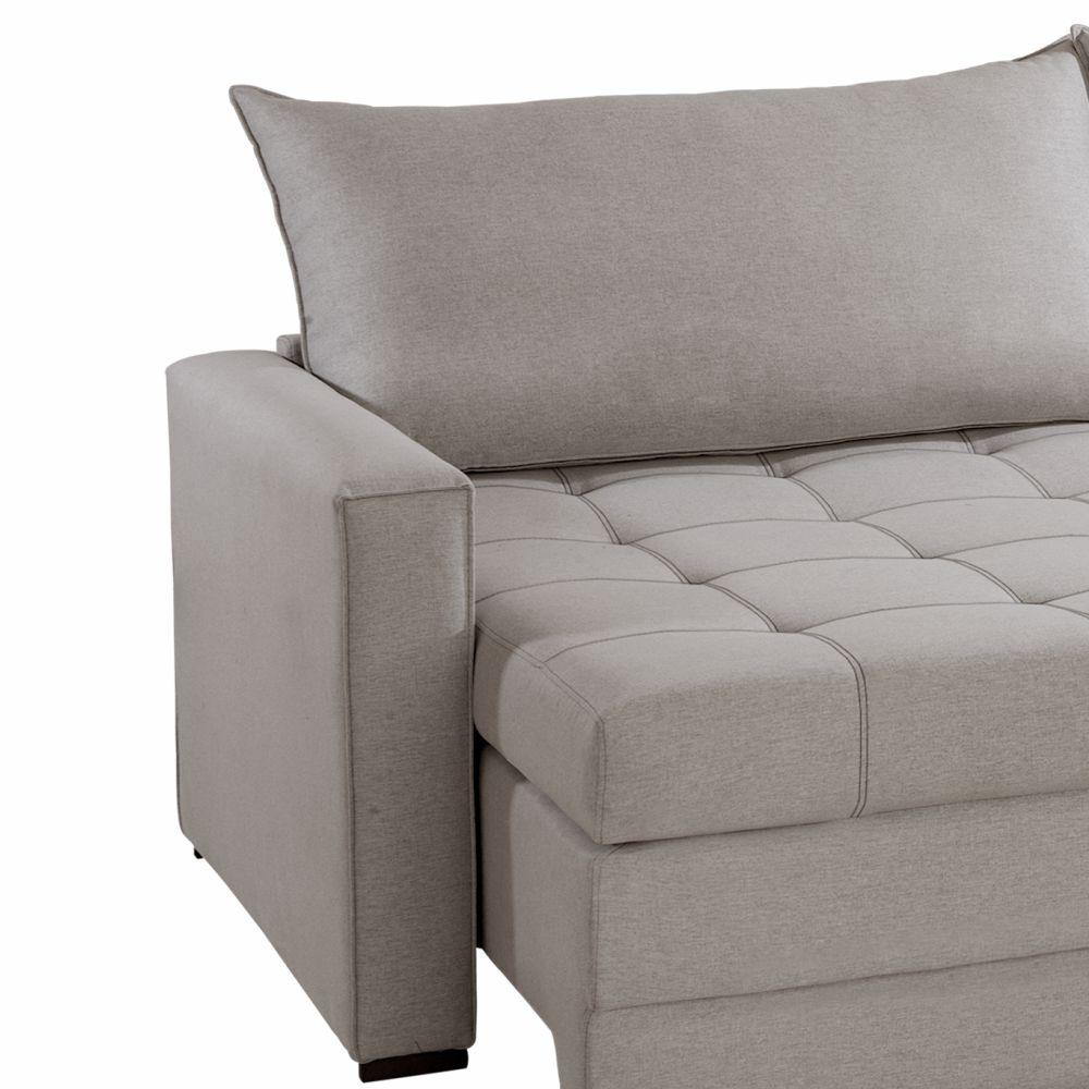 Sofá Cama Retátil E Reclinável Captiva Linho Cinza 2,24 M
