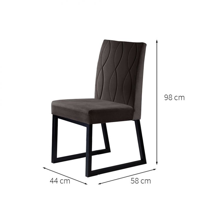 [OUTLET] Conjunto com 2 Cadeiras Atena V Marrom Escuro 98 cm