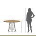 Conjunto Sala de Jantar Mesa 110cm Mdf Bp com 4 Cadeiras Dubai Mais Decor Linho Cinza Claro/Preto Fosco/Siena