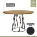 Conjunto Sala de Jantar Mesa 110cm Mdf Bp com 4 Cadeiras Dubai Mais Decor Linho Cinza Claro/Preto Fosco/Siena