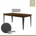 Conjunto Sala de Jantar Mesa Espanha 180cm com 6 Cadeiras em Aço e Junco Madri Mais Decor Courissimo Marrom/Mocaccino/Grafite/Junco Carvalho