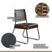 Conjunto Sala de Jantar Mesa Espanha 180cm com 6 Cadeiras em Aço e Junco Madri Mais Decor Courissimo Marrom/Mocaccino/Grafite/Junco Carvalho