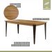 Conjunto Sala de Jantar Mesa Espanha 180cm com 6 Cadeiras em Aço e Junco Madri Mais Decor Courissimo Preto/Siena/Preto/Junco Carvalho