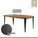 Conjunto Sala de Jantar Mesa Espanha 180cm com 6 Cadeiras em Aço e Junco Madri Mais Decor Courissimo Preto/Siena/Preto/Junco Carvalho