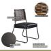 Conjunto Sala de Jantar Mesa Espanha 180cm com 6 Cadeiras em Aço e Junco Madri Mais Decor Courissimo Preto/Siena/Preto/Junco Carvalho
