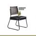Conjunto Sala de Jantar Mesa Espanha 180cm com 6 Cadeiras em Aço e Junco Madri Mais Decor Courissimo Preto/Siena/Preto/Junco Carvalho
