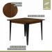 Conjunto Sala de Jantar Mesa Espanha 90cm com 4 Cadeiras em Aço e Junco Madri Mais Decor Linho Cinza/Mocaccino/Preto/Junco Carvalho