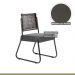Conjunto Sala de Jantar Mesa Espanha 90cm com 4 Cadeiras em Aço e Junco Madri Mais Decor Linho Cinza/Mocaccino/Preto/Junco Carvalho