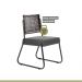 Conjunto Sala de Jantar Mesa Espanha 90cm com 4 Cadeiras em Aço e Junco Madri Mais Decor Linho Cinza/Mocaccino/Preto/Junco Carvalho