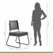 Conjunto Sala de Jantar Mesa Espanha 90cm com 4 Cadeiras em Aço e Junco Madri Mais Decor Linho Cinza/Siena/Preto/Junco Carvalho
