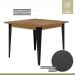 Conjunto Sala de Jantar Mesa Espanha 90cm com 4 Cadeiras em Aço e Junco Madri Mais Decor Linho Claro/Siena/Grafite/Junco Carvalho