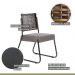 Conjunto Sala de Jantar Mesa Espanha 90cm com 4 Cadeiras em Aço e Junco Madri Mais Decor Linho Claro/Siena/Grafite/Junco Carvalho