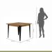 Conjunto Sala de Jantar Mesa Espanha 90cm com 4 Cadeiras em Aço e Junco Madri Mais Decor Linho Claro/Siena/Preto/Junco Carvalho