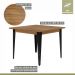 Conjunto Sala de Jantar Mesa Espanha 90cm com 4 Cadeiras em Aço e Junco Madri Mais Decor Linho Claro/Siena/Preto/Junco Carvalho