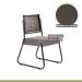 Conjunto Sala de Jantar Mesa Espanha 90cm com 4 Cadeiras em Aço e Junco Madri Mais Decor Linho Claro/Siena/Preto/Junco Carvalho