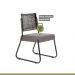 Conjunto Sala de Jantar Mesa Espanha 90cm com 4 Cadeiras em Aço e Junco Madri Mais Decor Linho Claro/Siena/Preto/Junco Carvalho