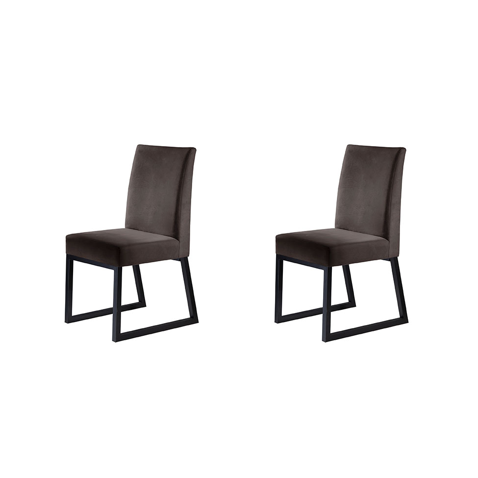 Conjunto com 2 Cadeiras Hera V Marrom Escuro 98 cm