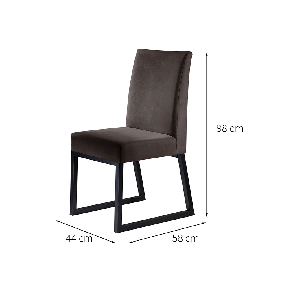 Conjunto com 2 Cadeiras Hera V Marrom Escuro 98 cm