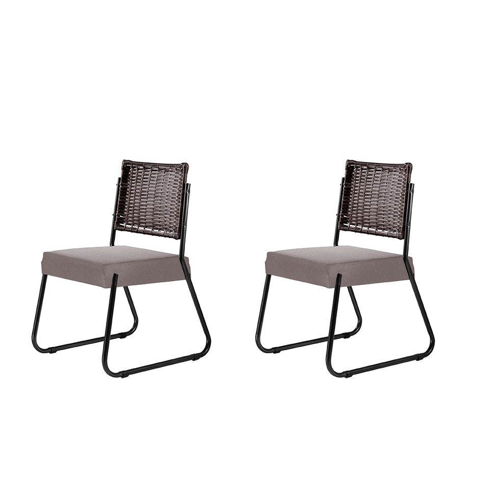 Conjunto com 2 Cadeiras Madri V Bege 94 cm