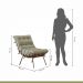 Poltrona e Puff M06 Mais Decor Cobre/Linho Bege