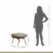 Poltrona e Puff M06 Mais Decor Cobre/Linho Bege