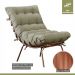 Poltrona e Puff M06 Mais Decor Cobre/Linho Bege