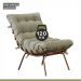 Poltrona e Puff M06 Mais Decor Cobre/Linho Bege