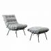 Poltrona e Puff M07 Mais Decor Preto/Linho Cinza