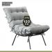 Poltrona e Puff M07 Mais Decor Preto/Linho Cinza