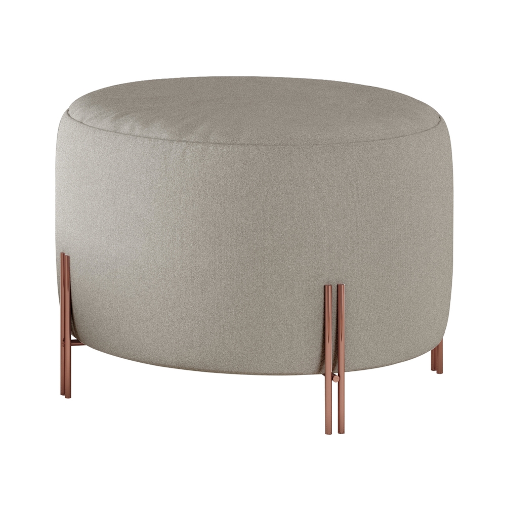 Puff Girassol Mais Decor Cobre/Linho Areia
