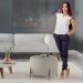 Puff Girassol Mais Decor Cobre/Linho Areia