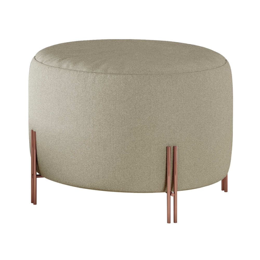 Puff Girassol Mais Decor Cobre/Linho Bege