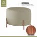 Puff Girassol Mais Decor Cobre/Linho Bege