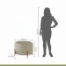 Puff Girassol Mais Decor Cobre/Linho Bege