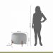 Puff Girassol Mais Decor Cobre/Linho Cinza