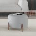Puff Girassol Mais Decor Cobre/Linho Cinza