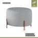 Puff Girassol Mais Decor Cobre/Linho Cinza