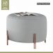 Puff Girassol Mais Decor Cobre/Linho Cinza