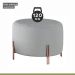 Puff Girassol Mais Decor Cobre/Linho Cinza