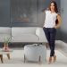 Puff Girassol Mais Decor Cobre/Linho Cinza