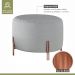 Puff Girassol Mais Decor Cobre/Linho Cinza