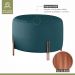 Puff Girassol Mais Decor Cobre/Linho Jeans Azul