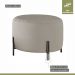 Puff Girassol Mais Decor Preto/Linho Areia