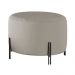 Puff Girassol Mais Decor Preto/Linho Areia