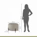Puff Girassol Mais Decor Preto/Linho Areia