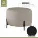 Puff Girassol Mais Decor Preto/Linho Areia